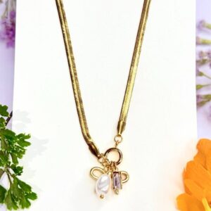 Pearl Stone Pendant Necklace