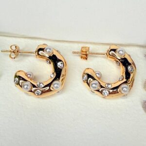 Jeweled Golden Hoops