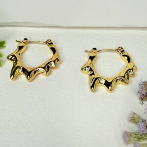 Gold Wavy Hoops
