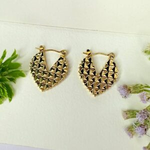 Geometric Heart Hoops