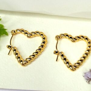 Geometric Heart Hoops