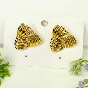 Gold Ribbed Studs
