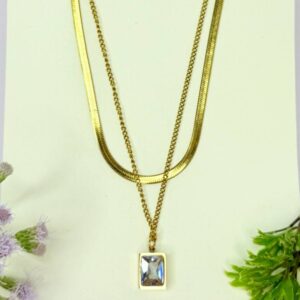 Double Layered Stone Necklace